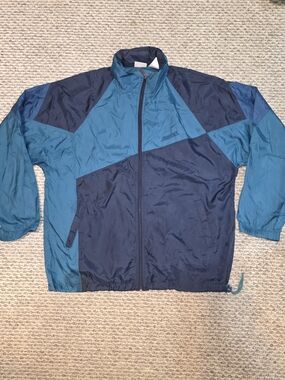 Brooks Teal and Navy Two-Tone Windbreaker Jacket